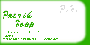 patrik hopp business card